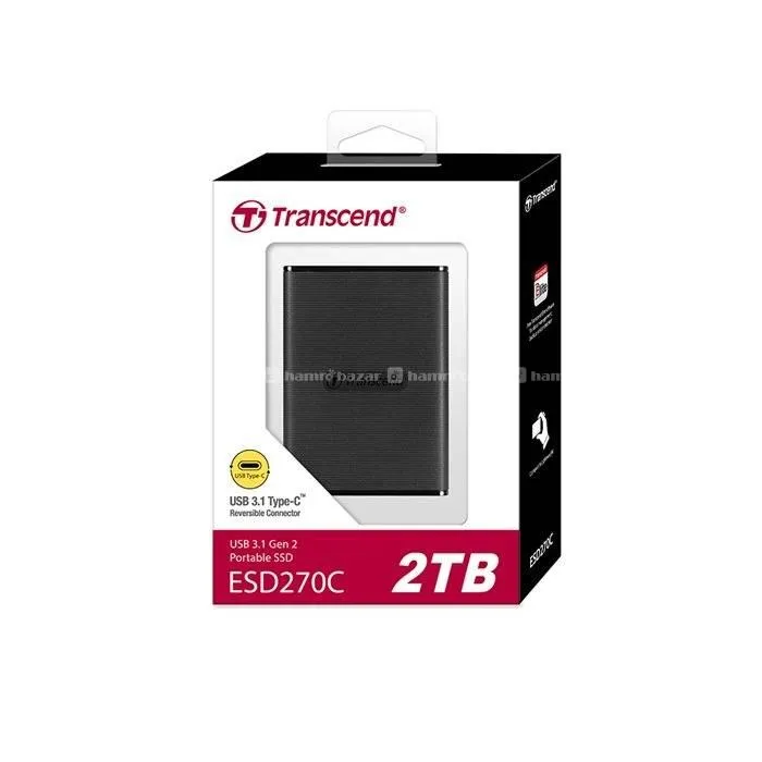 2TB External SSD, ESD270C, USB3.1 GEN 2, Type-C 1