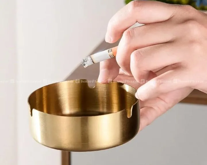 Cigar Ashtray Tabletop Round Stainless Steel Ash T 3