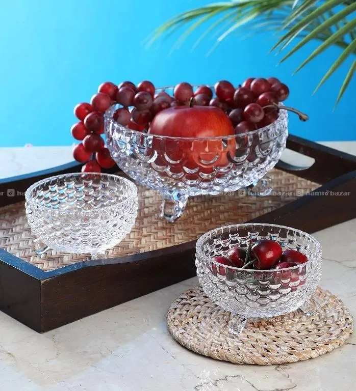 Set of 6 Pieces Crystal Glass Bowl Set 3