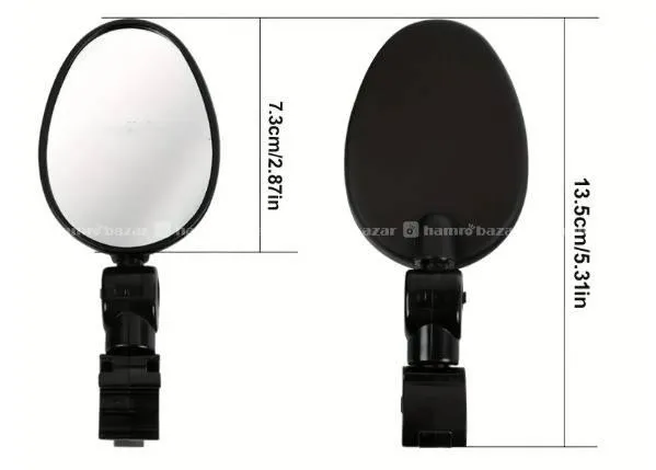 Bike Mirror Oval 360 Degree Adjustable& Rotatable 6