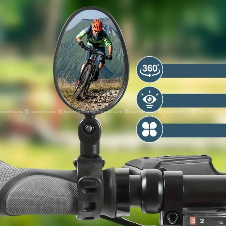 Bike Mirror Oval 360 Degree Adjustable& Rotatable 4