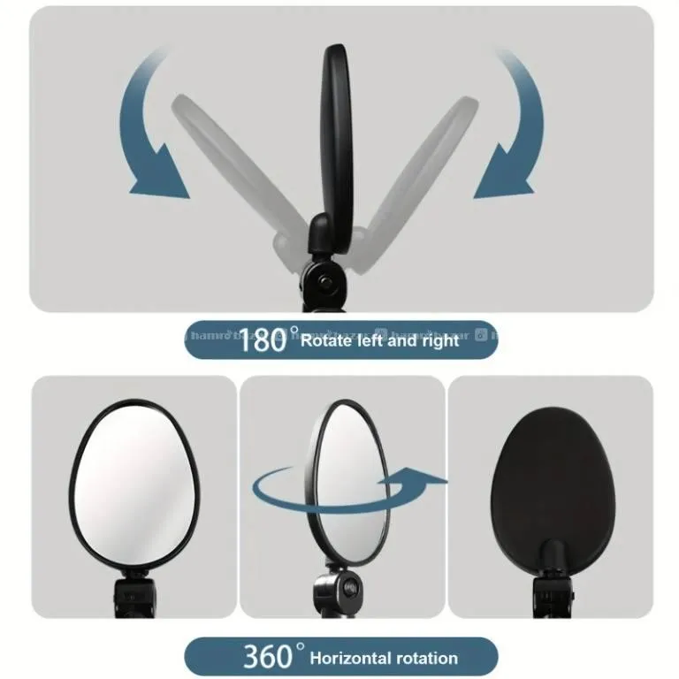 Bike Mirror Oval 360 Degree Adjustable& Rotatable 5