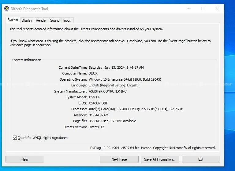 Fully Fresh Asus VivoBook X540UP; I5- 7th Gen 8GB  1