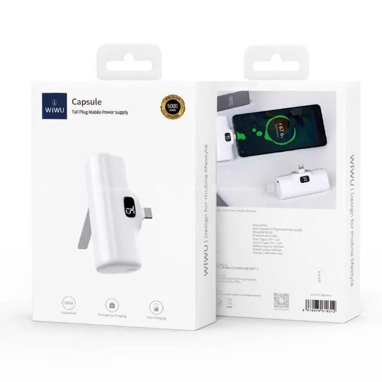 Wiwu Capsule Power Bank | For Type-C Mobiles | Mod 1