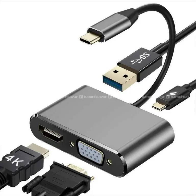 USB Type C to HDMI  VGA Converter Adapter