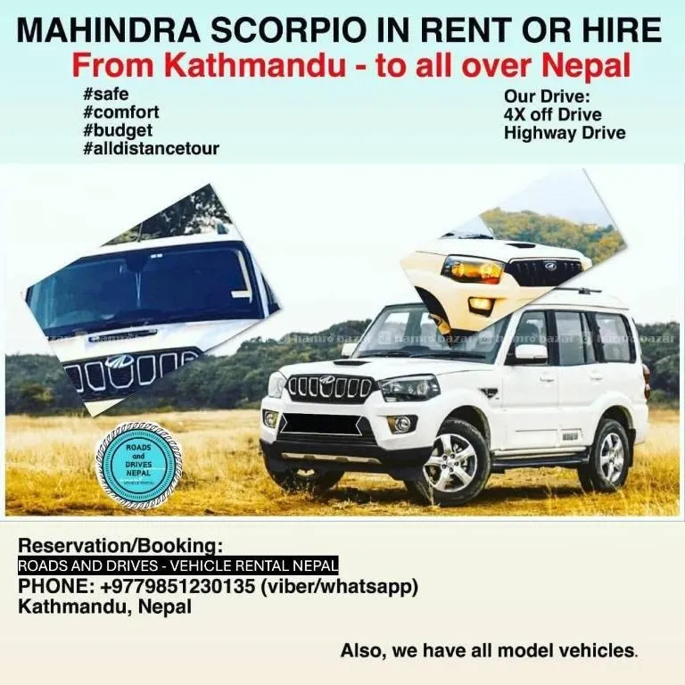 SCORPIO RENT HIRE स्करपियो in Kathmandu Nepal 1