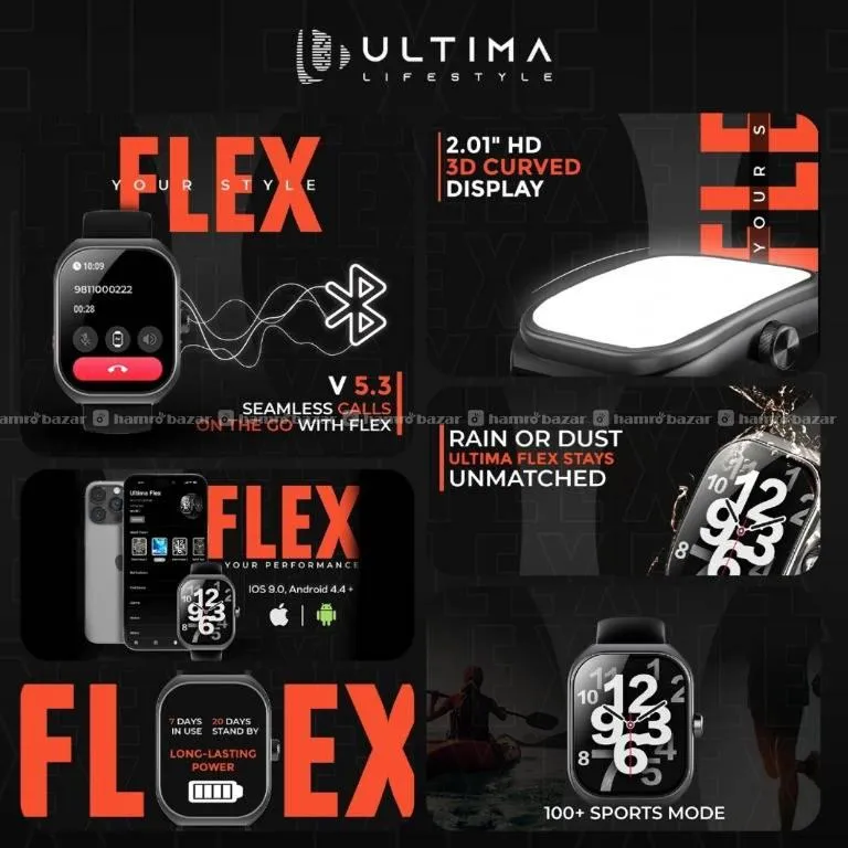 Ultima Watch Flex Waterproof Smartwatch 3