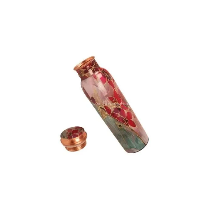 Copper Water Bottle Marble Floral Printed 1 Litre 2
