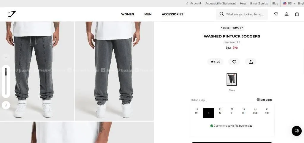 Gymshark Washed Pintuck Joggers 3