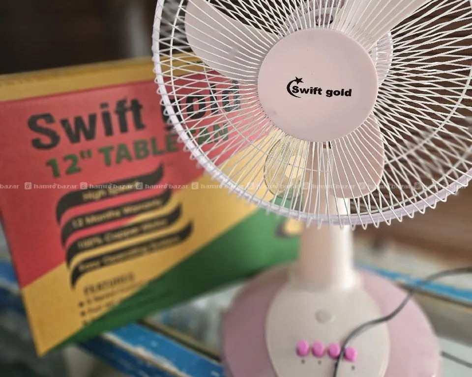 swift gold 12 inch high speed table fan 1