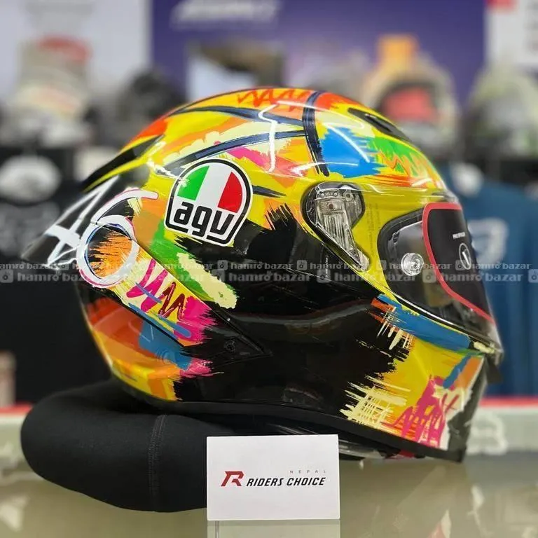 agv corsa helmet price in nepal K1-S Soleluna 2021 Replica Motorcycle - XS (53-54cm) - Blue/orange/yellow giving the rider the possibility to select the ideal thickness for the upper part of the head AGV Full Black Helmet at