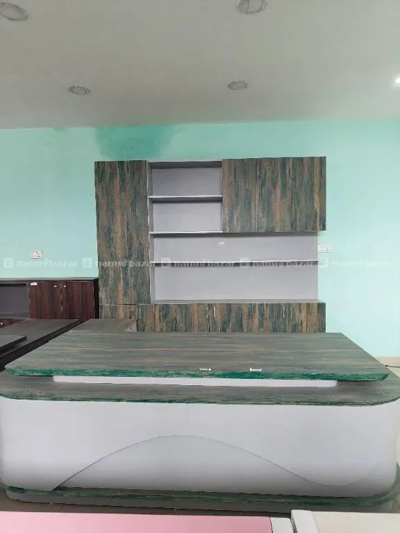 Executive director table and back cabinet set