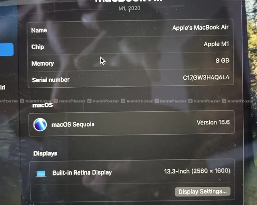 Macbook m1 in 64,999 with box and charger for Rs.64999 - Hamrobazar