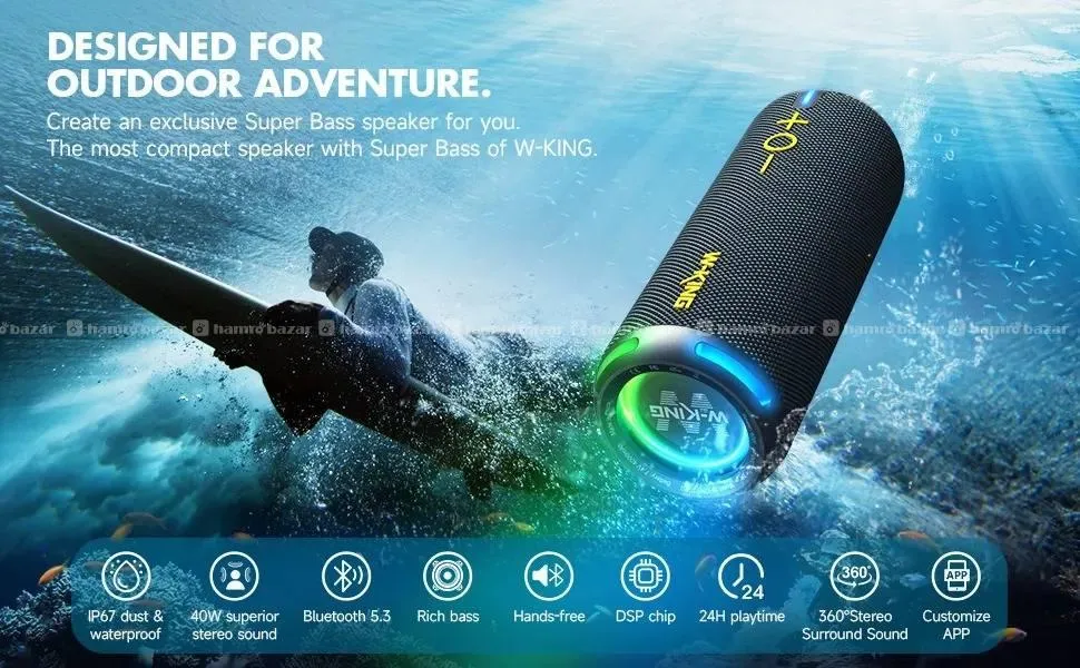 Wireless Bluetooth Speakers W-KING D320 portable 3