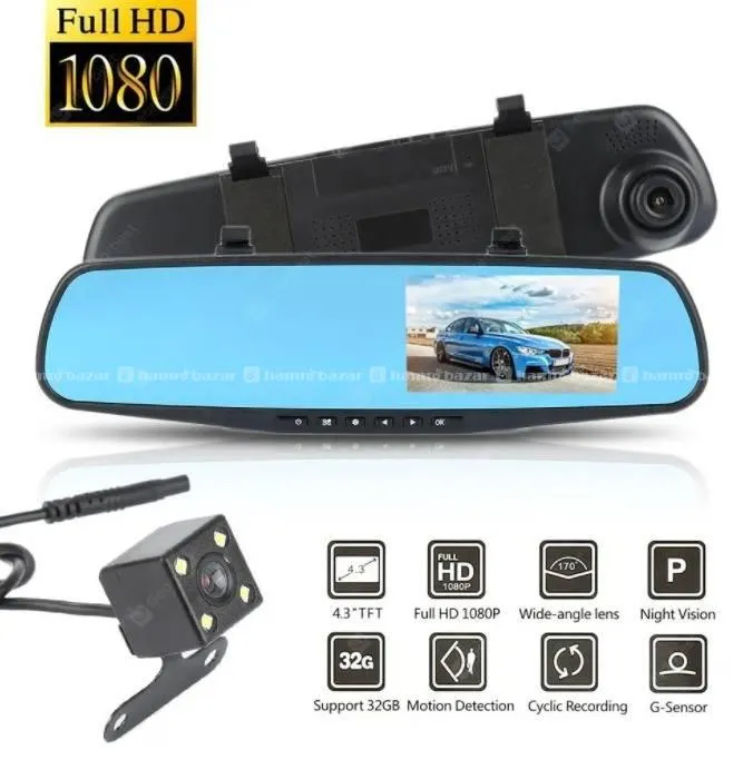 Vehicle Blackbox DVR Car Mirror Camera 1080P Dual 7