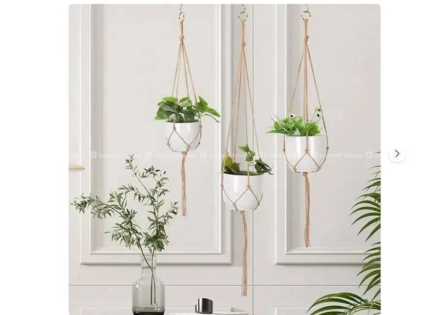 PS Simple Jute Macrame Plant Hanger 1 Piece 3 Lege