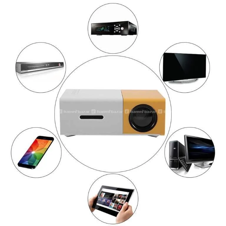 YG-300 Mini Portable Projector Multicolor 6