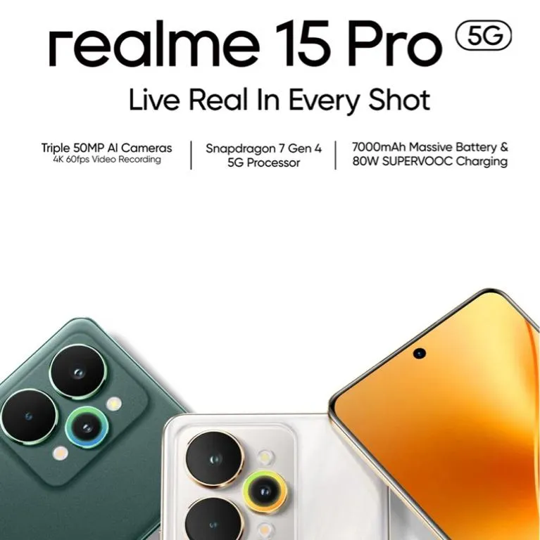 Realme 15 Pro 12/256 Snapdragon 7 Gen 4 1yr Warran 1