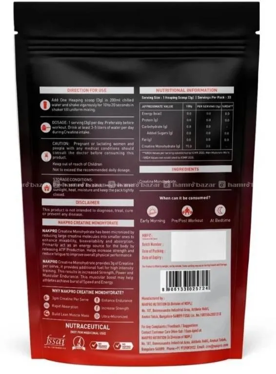 Nakpro Impact Whey Protein & Creatine Monohydrate. 3