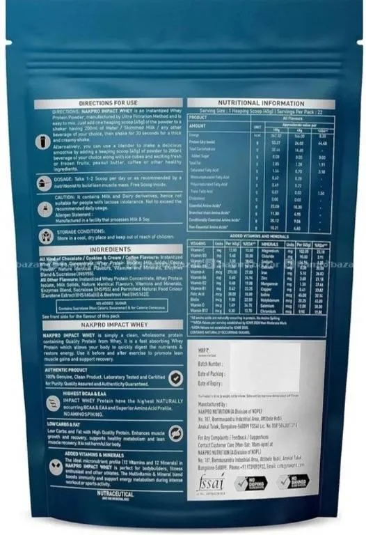 Nakpro Impact Whey Protein & Creatine Monohydrate. 4