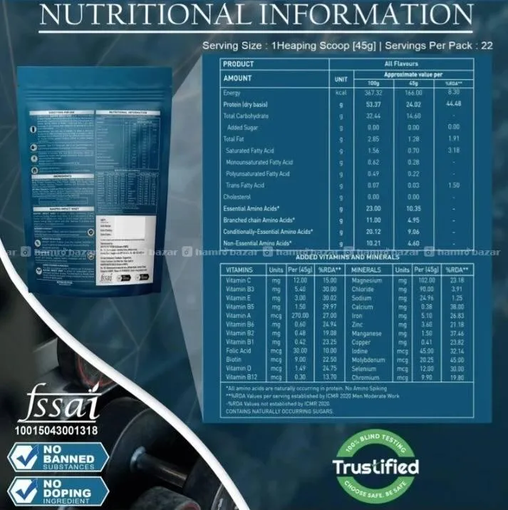 Nakpro Impact Whey Protein 1kg- Flavoured. 3