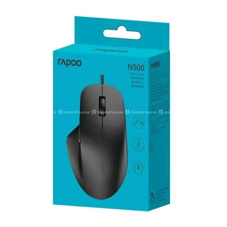 RAPOO N500 Gaming Wired Optical Mouse -Black 2