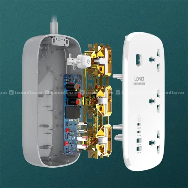 LDNIO SC3416 3 AC Outlets 4 USB Power Strip 4
