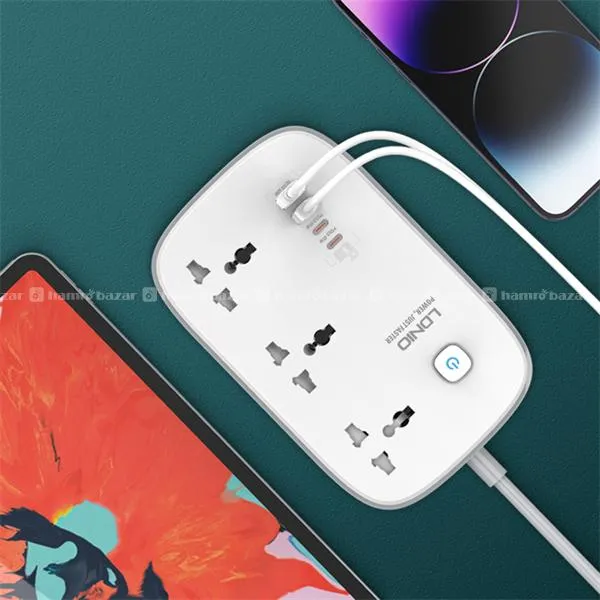 LDNIO SC3416 3 AC Outlets 4 USB Power Strip 1