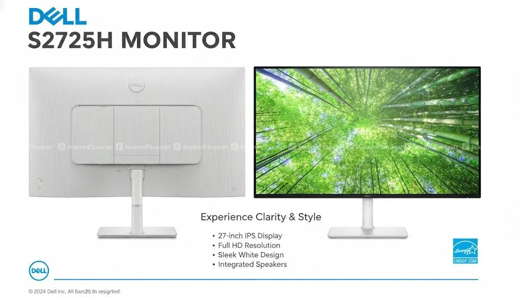 Dell 27 Inch Monitor Full HD 100Hz Speakers S2725H 5