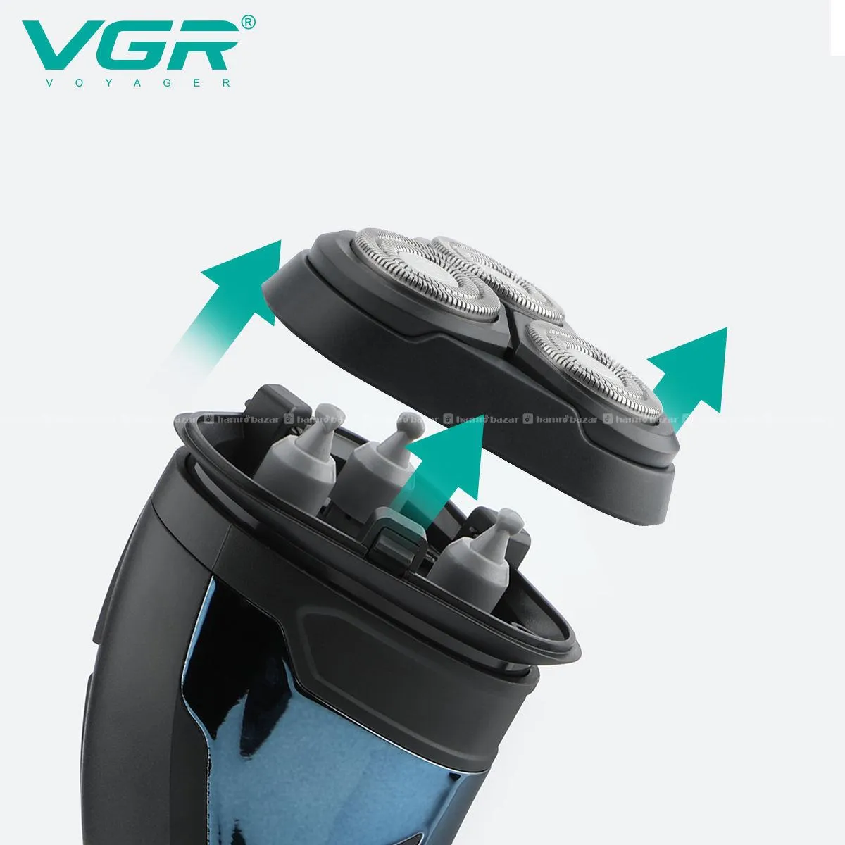 VGR V-322 THREE HEAD ROTARY SHAVER MENS TRIMMERS 3
