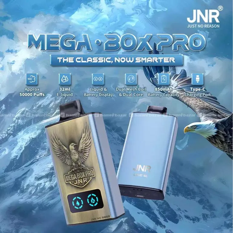 Jnr Mega Box Pro 50k Puff for Rs.3200 - Hamrobazar