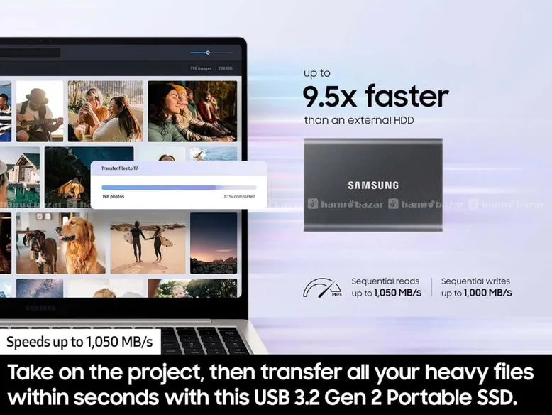 Samsung T7 2TB SSD Grey:Brand New,only seal broken 5