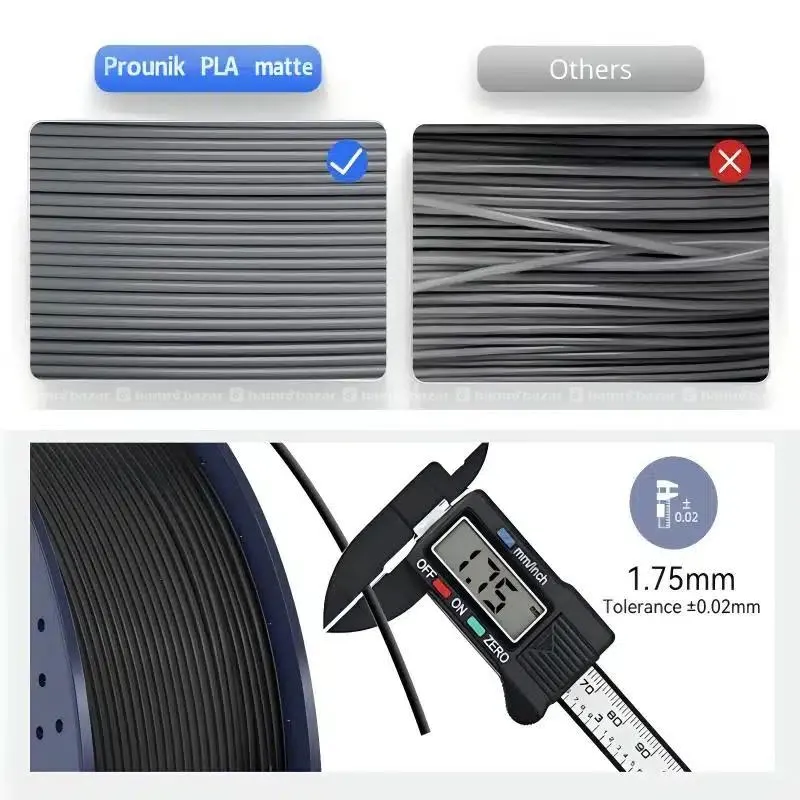 Prounik pla matte filament 3d filament Black/White