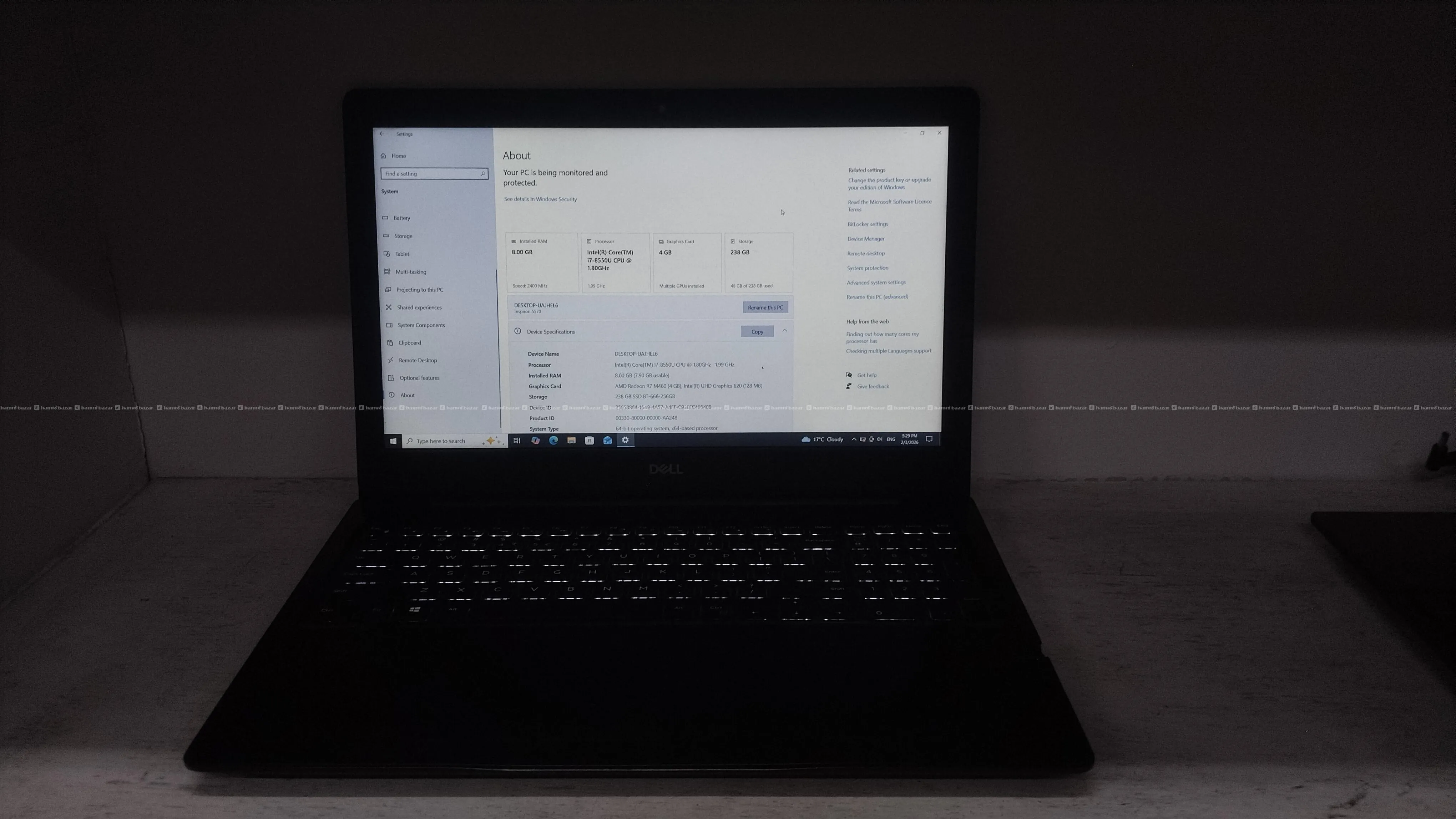 dell Inspiron i7 4 GB graphics card