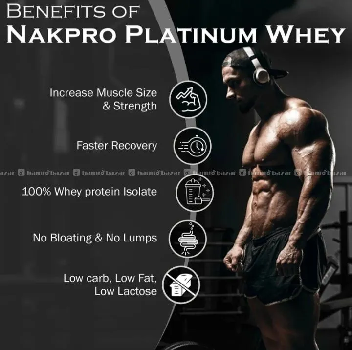 Nakpro Platinum 100% Isolate Whey 1kg – Flavoured. 4
