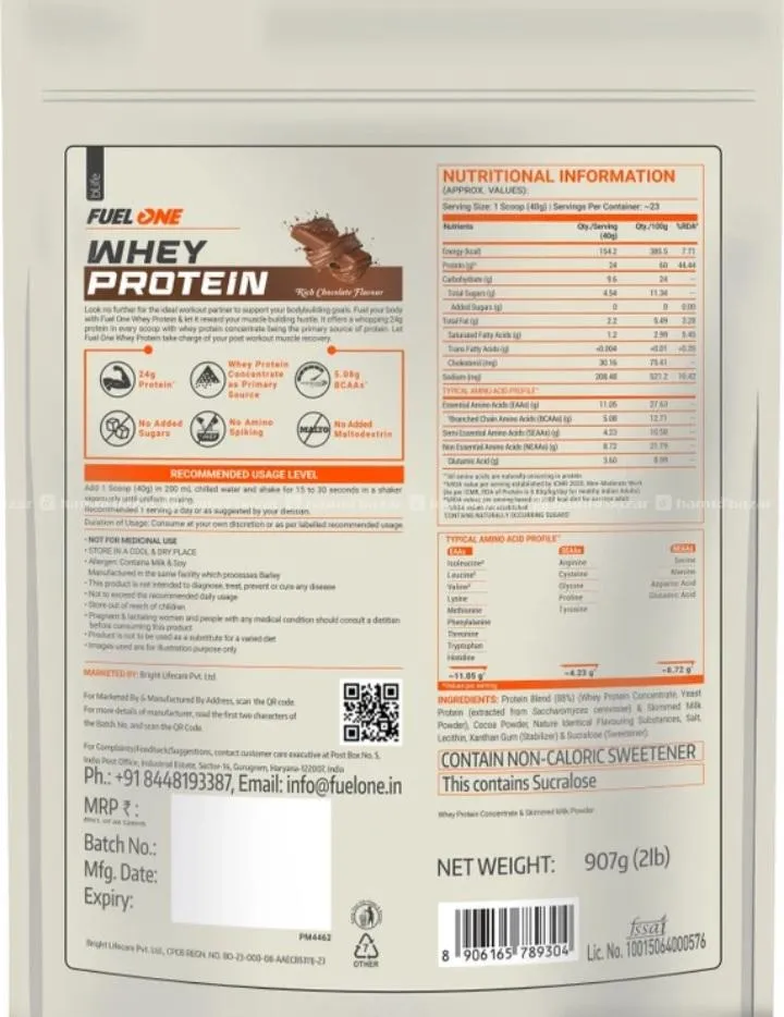 FuelOne Whey Protein 907g – Rich Chocolate Flavor 5