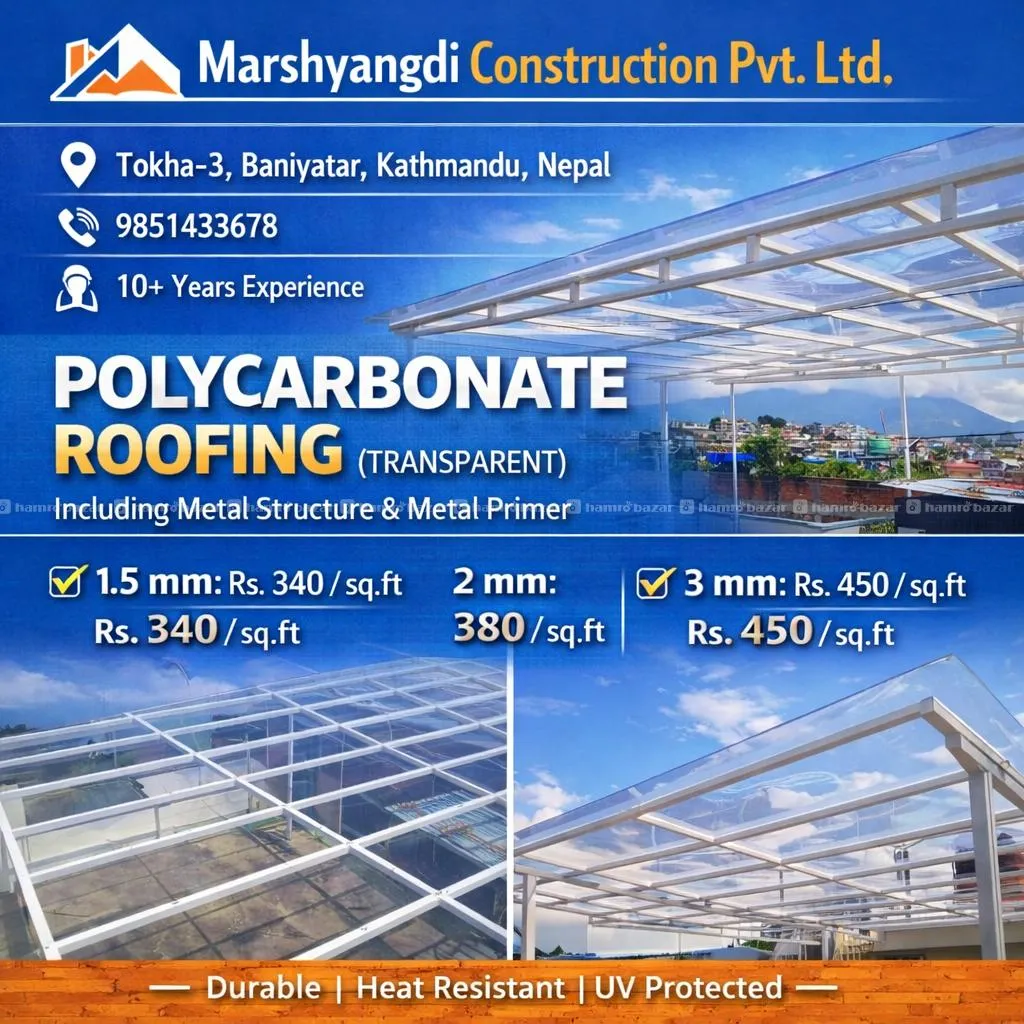 UPVC / transparant / fiber/ jasta  Roofing in KTM 4