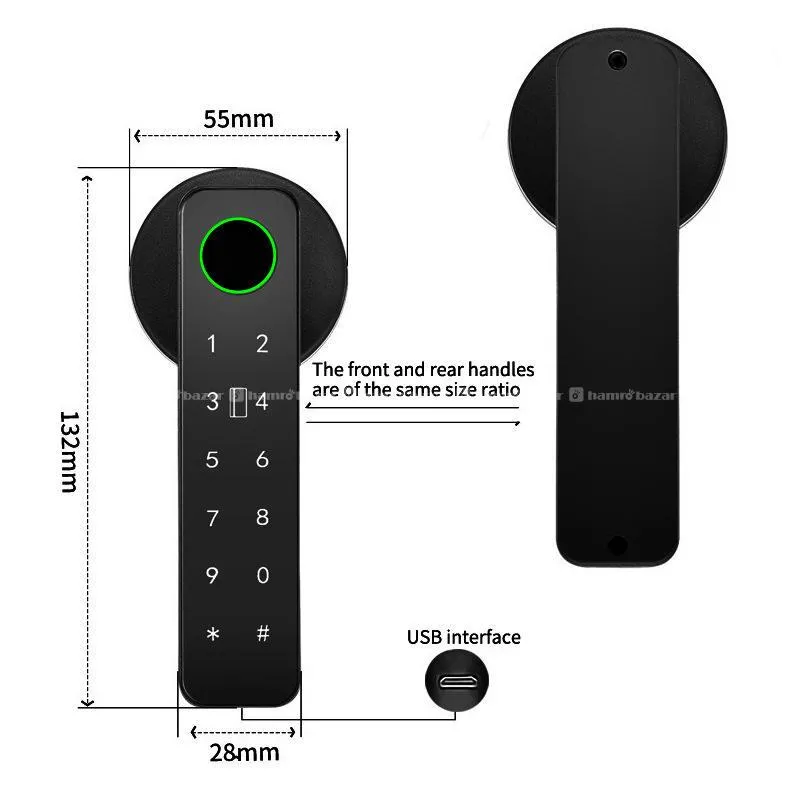 Fingerprint Keyless Smart Door Handle Lock 4