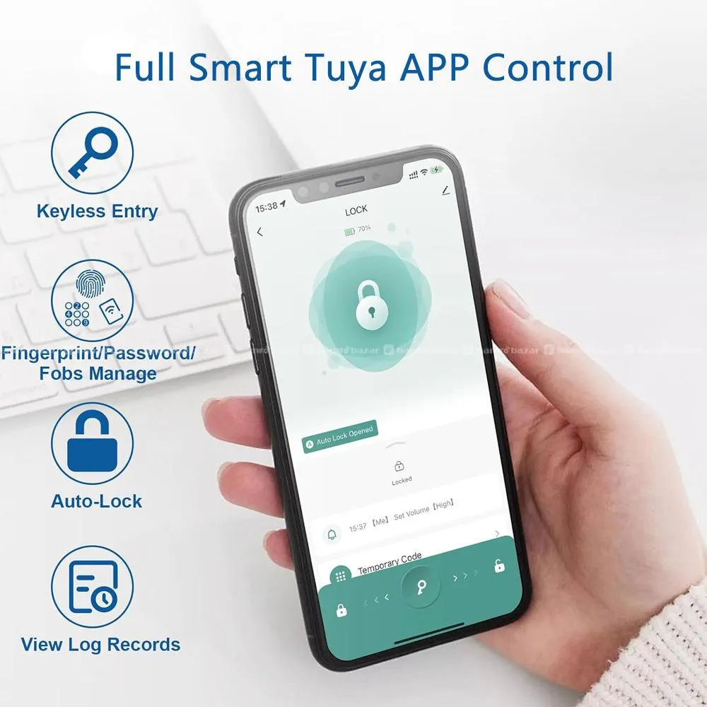 Fingerprint Keyless Smart Door Handle Lock 5