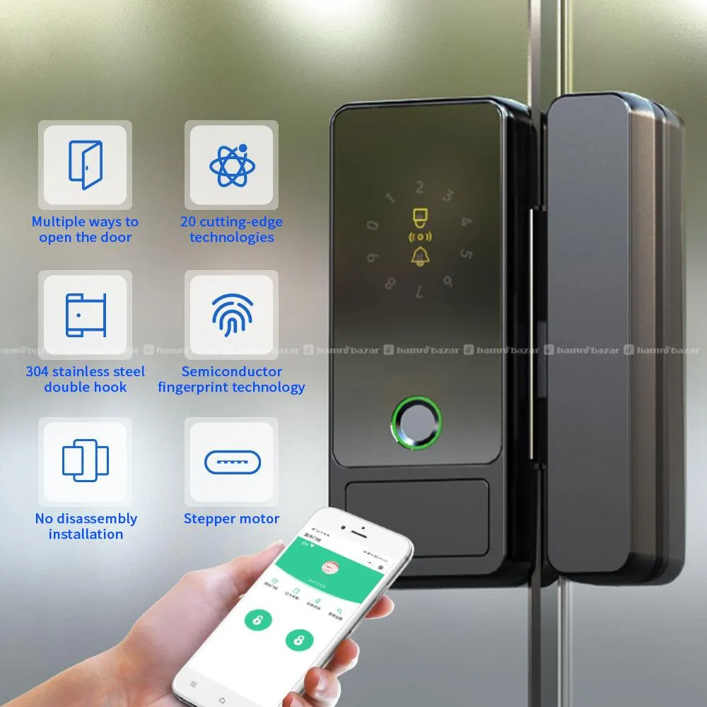 Smart Digital Glass Door Lock 4