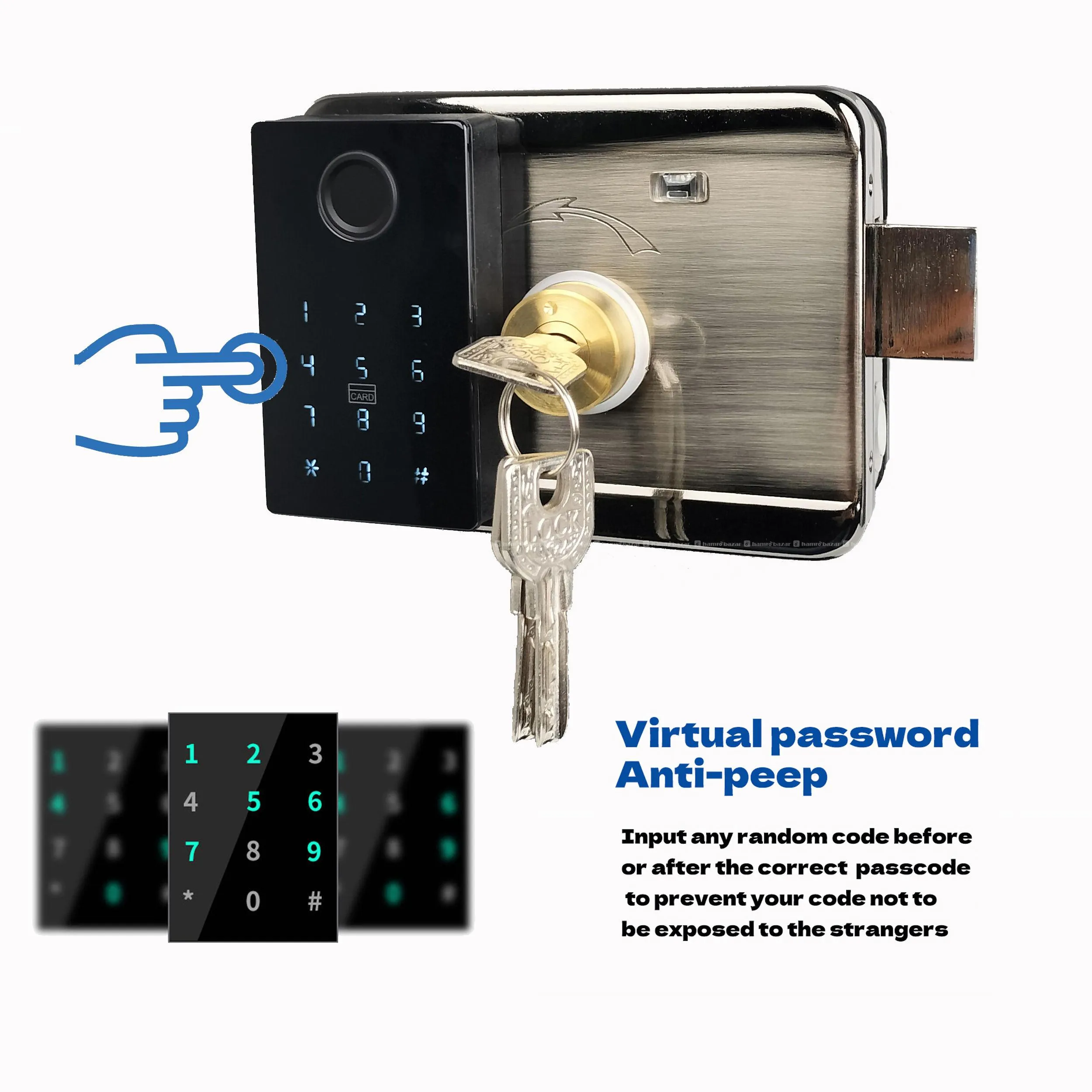 Digitial Smart Electric Rim Lock 4