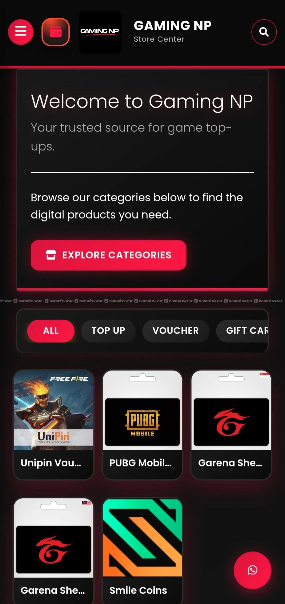 Topup website development 2