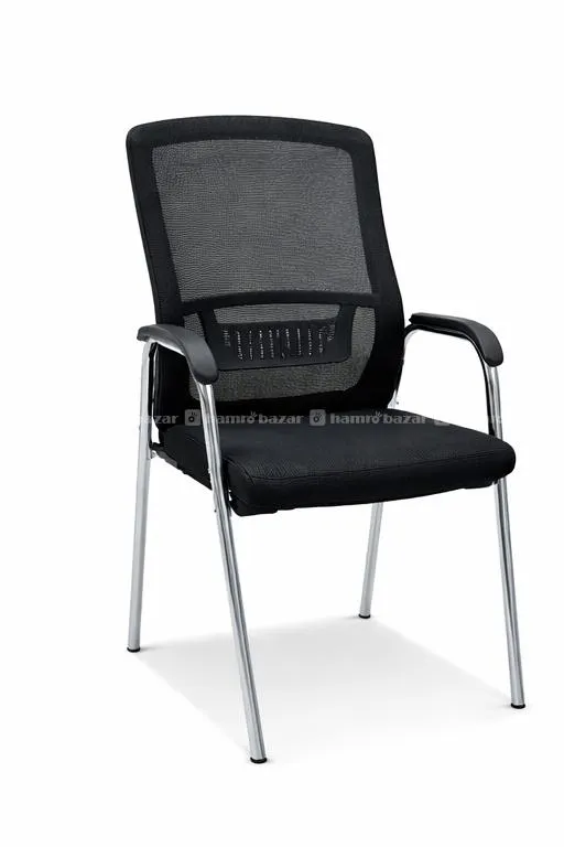 Office Chair Black Colour With Four Leg 3001 4