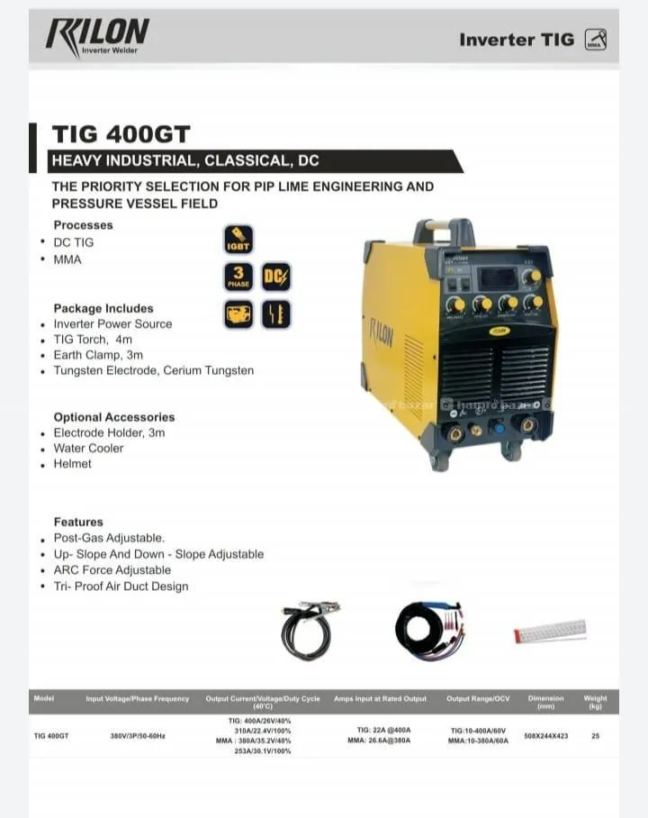 Welding Machine - RILON TIG 400GT - 400Amp TIG/MMA 2