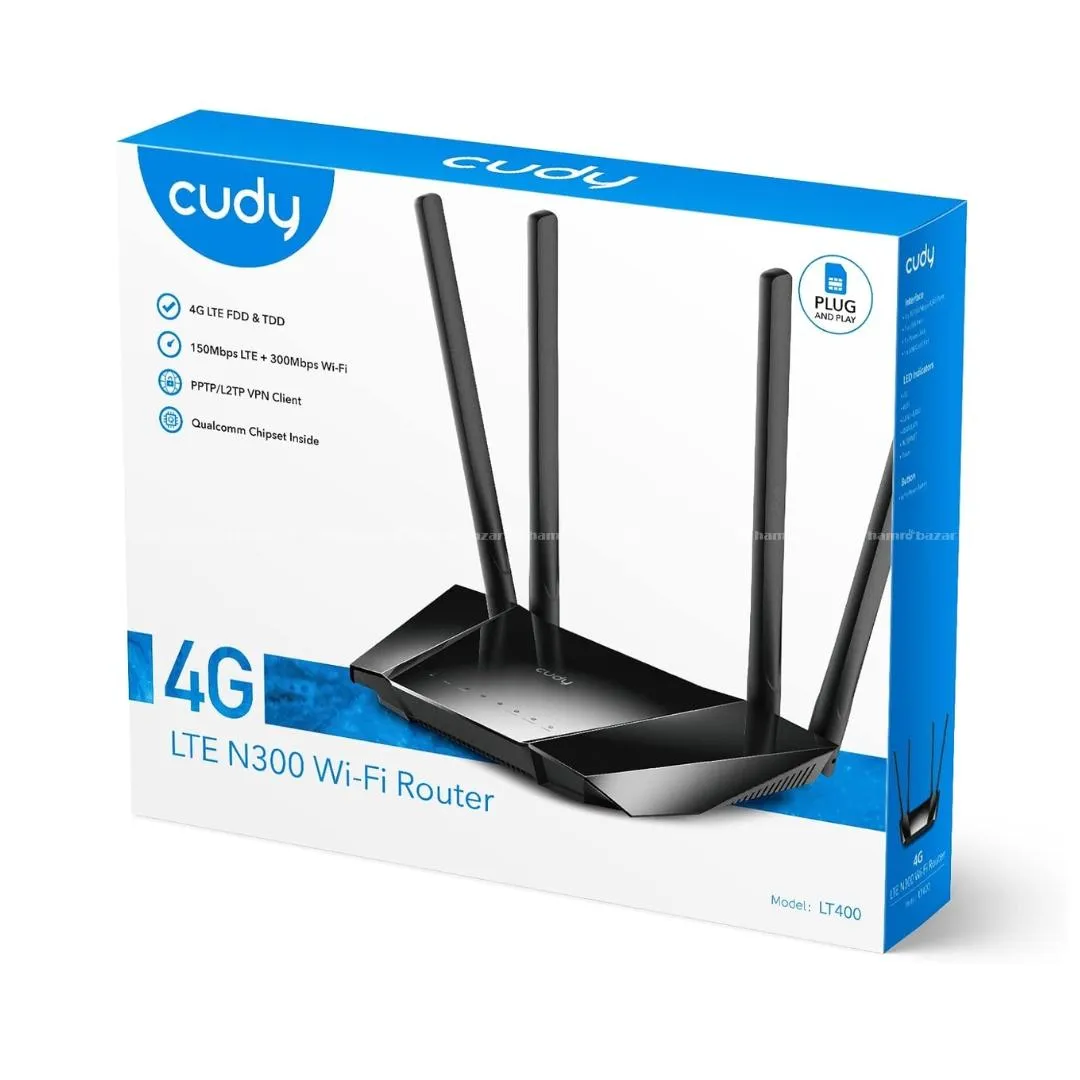 Cudy LT400 N300 4G LTE Router with SIM Card Slot 5