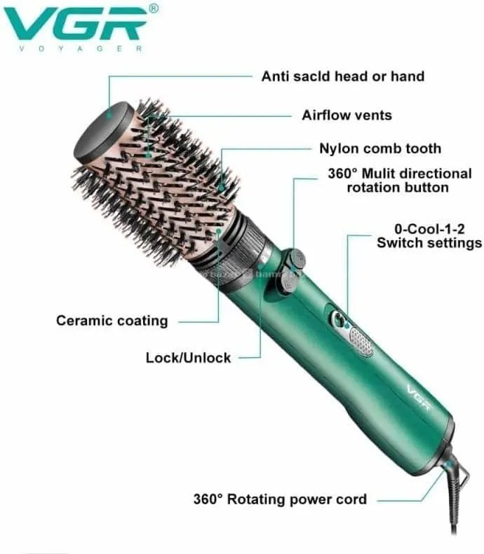 VGR V498 Hair Dryer Brush & Volumizer Hair Curler 4