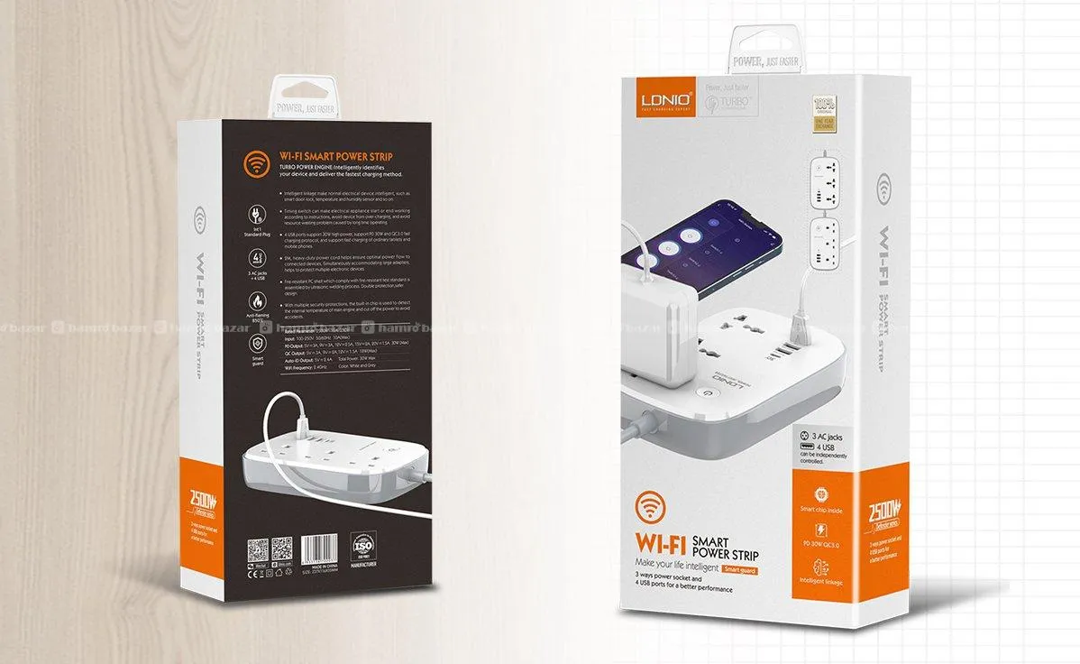 Ldnio Wifi Smart Power Strip Multi Plug SCW3451-EU 6