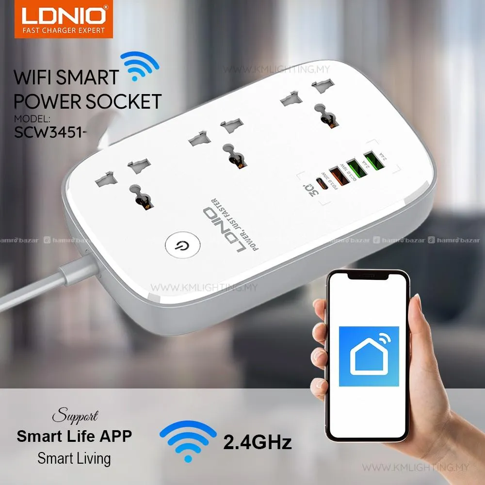 Ldnio Wifi Smart Power Strip Multi Plug SCW3451-EU 1
