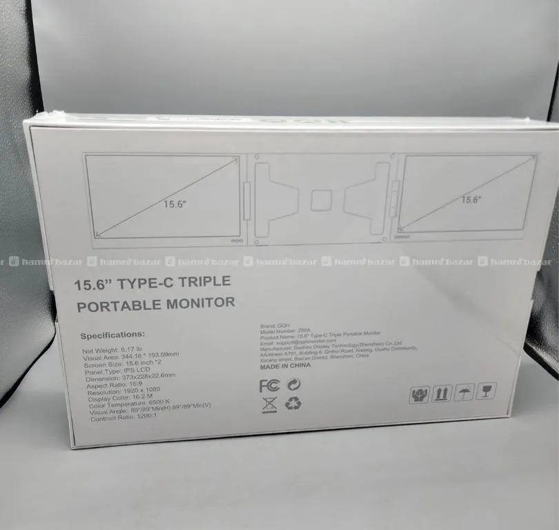 QQH Z80A 15.6" IPS LCD Triple Portable Monitor 192 5