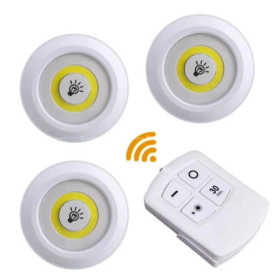 led light with remote control set of 3 3